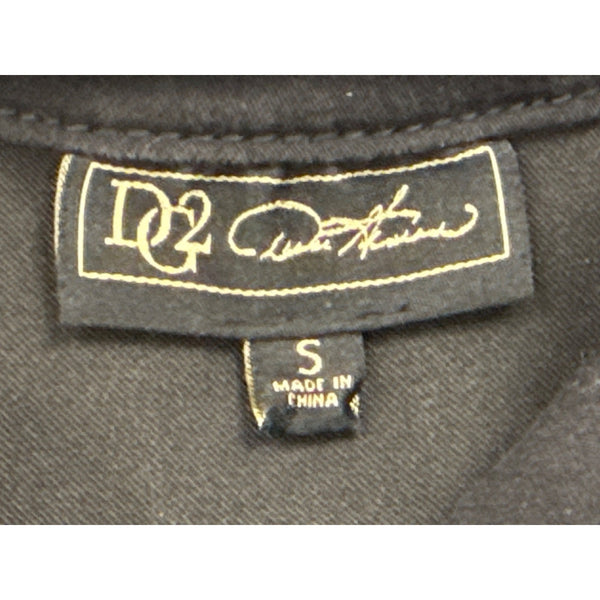 Black Denim Jacket W/ Floral Embroidery On Back Button Closure Long Sleeves Sz S