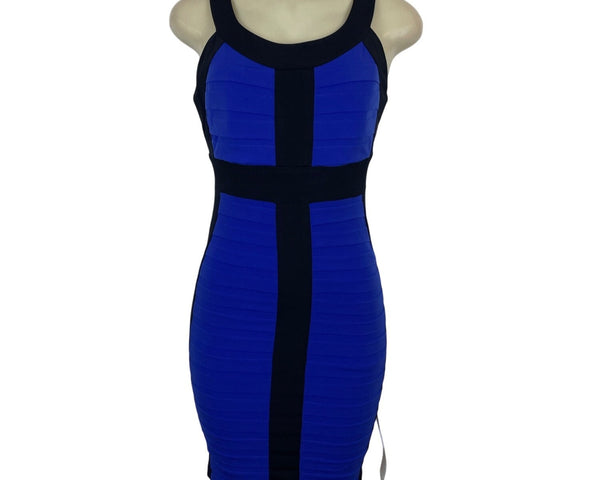 Cache Women's Black & Royal Blue Sleeveless Bodycon Dress Size 2 - New