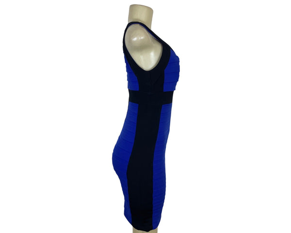 Cache Women's Black & Royal Blue Sleeveless Bodycon Dress Size 2 - New