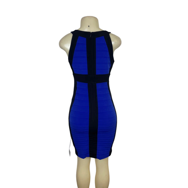 Cache Women's Black & Royal Blue Sleeveless Bodycon Dress Size 2 - New