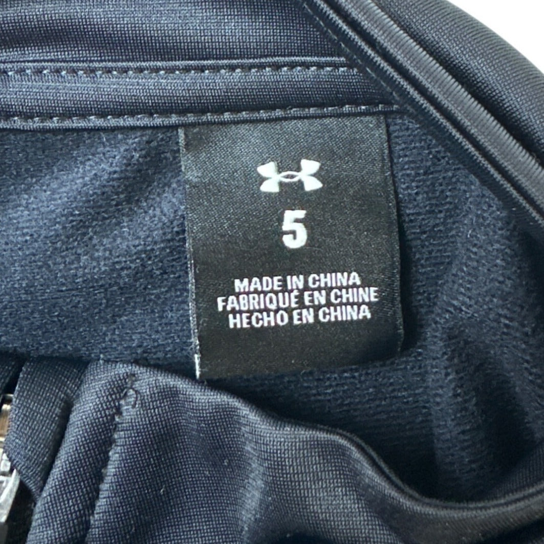 Under Armour Girls Full-Zip Track Jacket Black & Pink Size 5-New