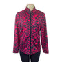 Chicos Zenergy By Chicos Red & Black Animal Print Full Zip Jacket Women's Size 0