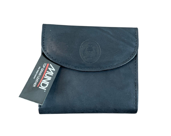 Mundi Genuine Black Leather Wallet Black Wallet With Snap Closure & Multiple Card Slots Sz S