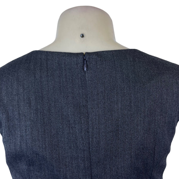 Ruby Belle Womens Gray Herringbone Cap Sleeve Sheath Dress Stylish Size 8