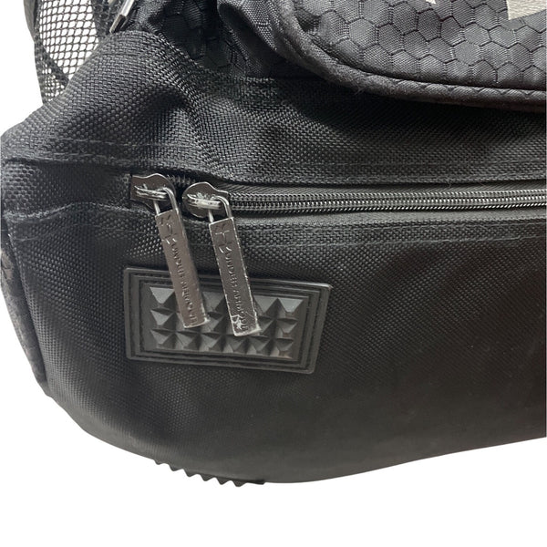Under Armour Unisex Black Hex Pattern Gym Duffel Bag With Mesh Pocket & Adjustable Strap