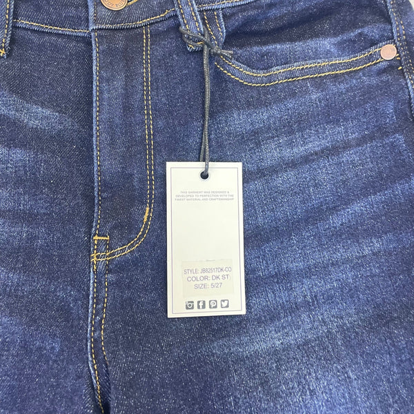 Judy Blue Womens Dark Wash High Waist Wide Leg Jeans Stretch Denim Size 5/27