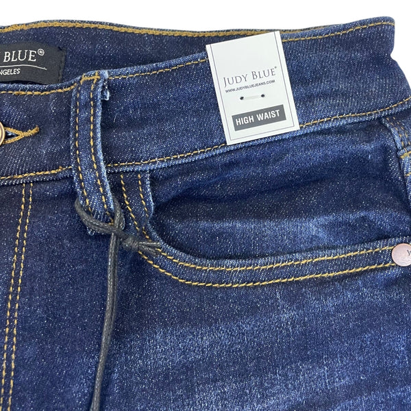 Judy Blue Womens Dark Wash High Waist Wide Leg Jeans Stretch Denim Size 5/27