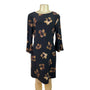 Tommy Hilfiger Womens Black Floral Bell Sleeve Dress Size 6