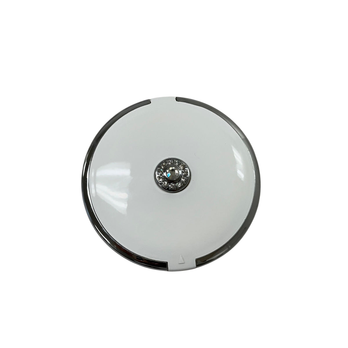 Compact Mirror With 3X Magnification White & Silver Tone Distortion-Free Glass Circular Design