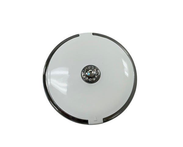 Compact Mirror With 3X Magnification White & Silver Tone Distortion-Free Glass Circular Design