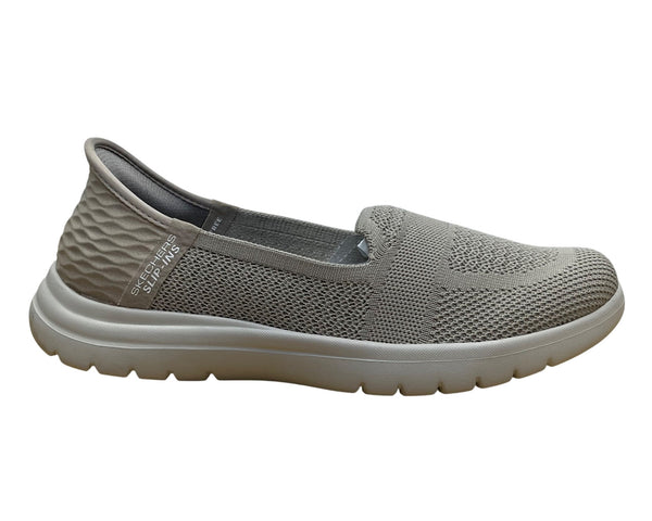 Skechers Women’s Grey Slip-ins Air-Cooled Memory Foam Flat Shoes Size 7.5