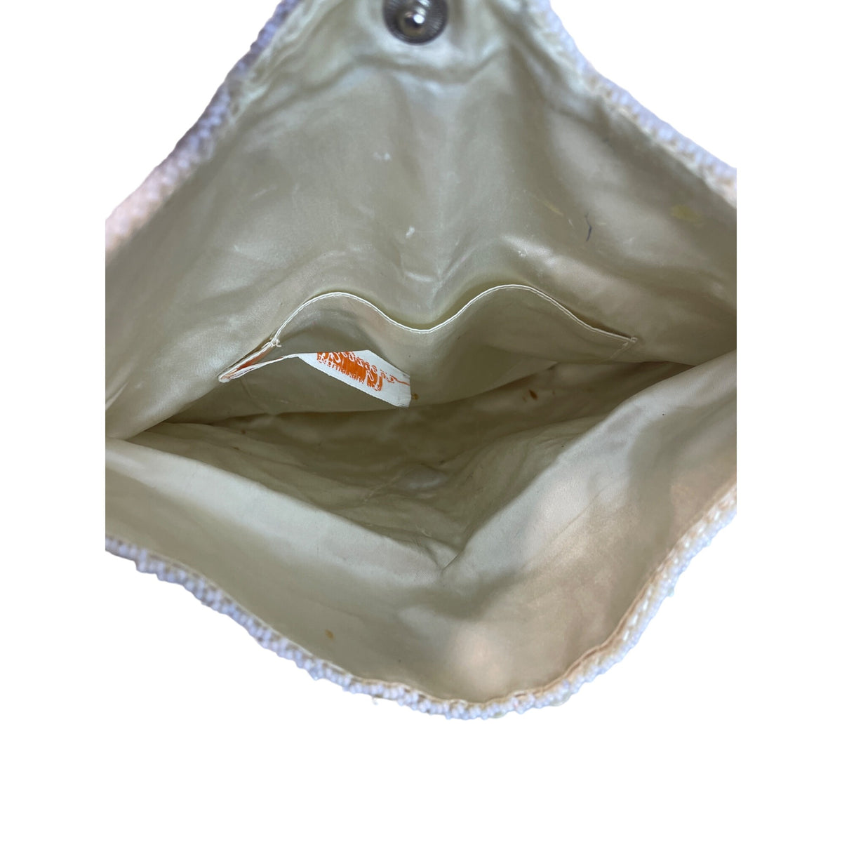 Vintage 1980's La Regale Women's White Beaded Evening Clutch Sz S