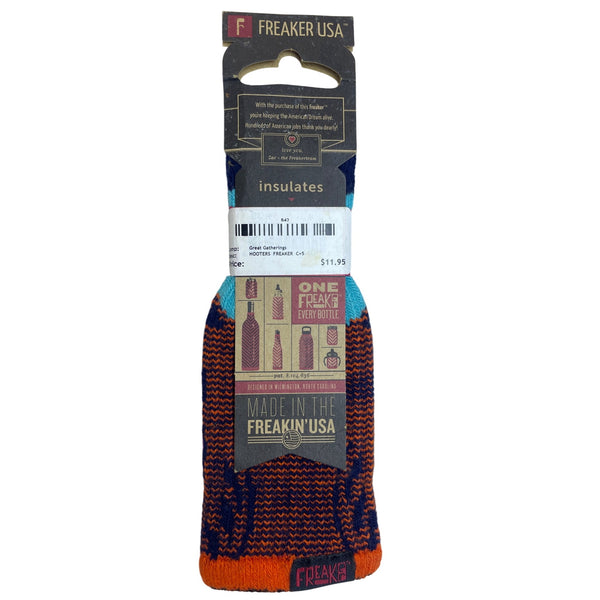 Freaker USA Unisex Multicolor Knit Bottle Insulator Hooters Owl Pattern Made In USA