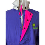 Fahrenheit Retro Men's Purple Jacket with Hoodie Zip Up and Button Up Size Small