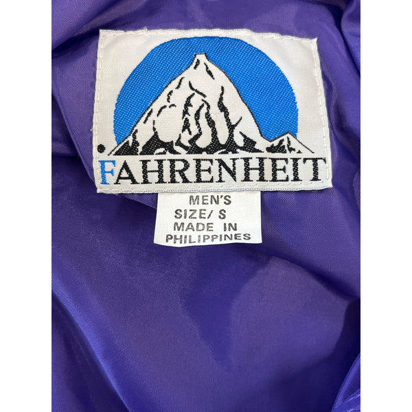 Fahrenheit Retro Men's Purple Jacket with Hoodie Zip Up and Button Up Size Small