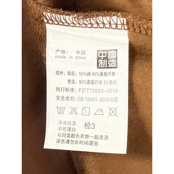 Snoopy Embroidered Brown Pullover Sweater Crewneck Soft Long Sleeve Womens