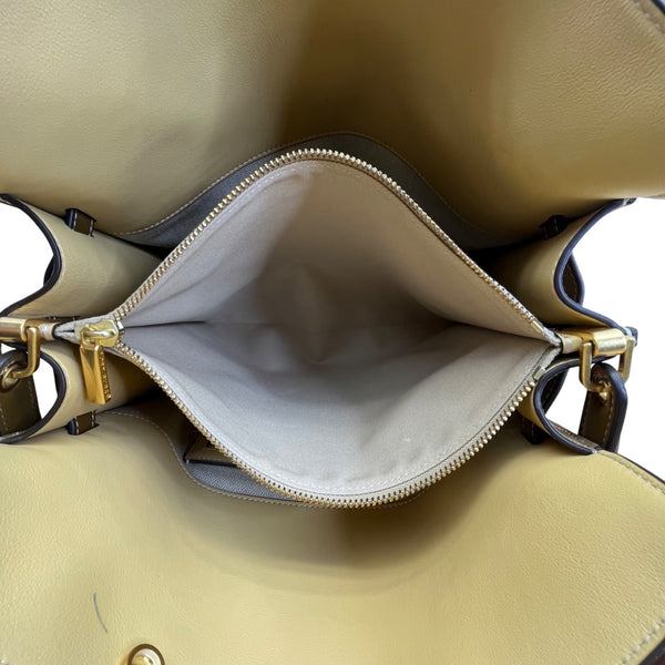Tory Burch Women’s Brown Leather & Suede With Crossbody Strap Shoulder Tote