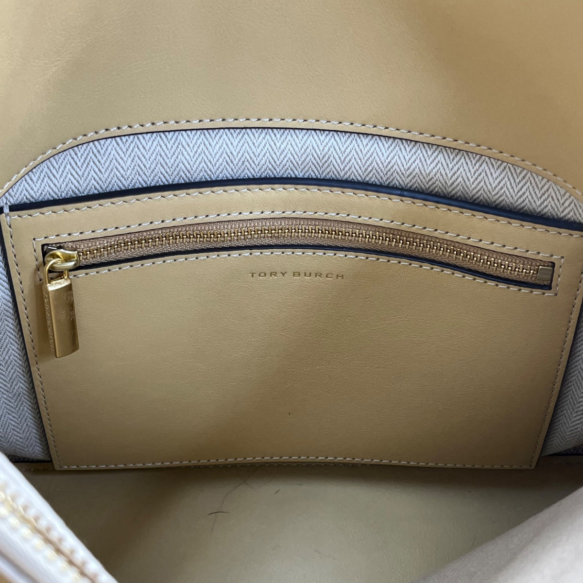 Tory Burch Women’s Brown Leather & Suede With Crossbody Strap Shoulder Tote
