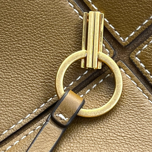 Tory Burch Women’s Brown Leather & Suede With Crossbody Strap Shoulder Tote