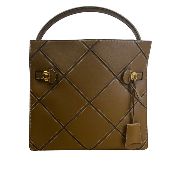 Tory Burch Women’s Brown Leather & Suede With Crossbody Strap Shoulder Tote