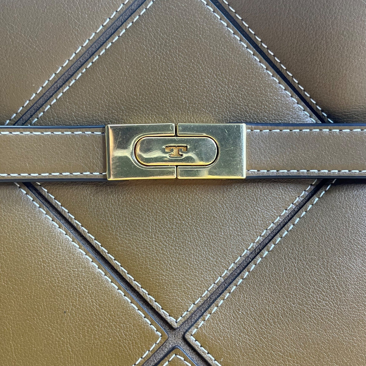 Tory Burch Women’s Brown Leather & Suede With Crossbody Strap Shoulder Tote
