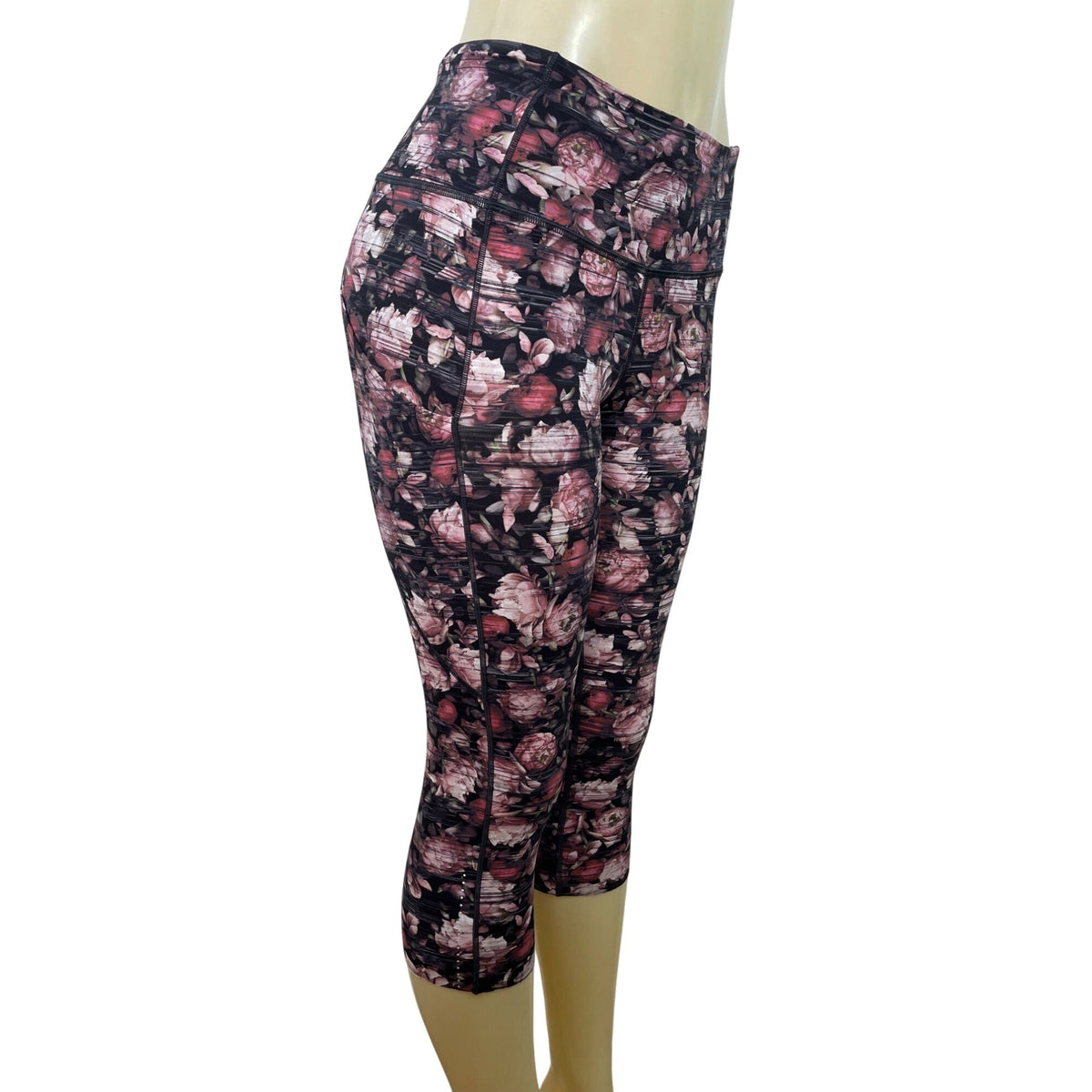 Lululemon Womens Floral Print High-Rise Crop Leggings Size 8