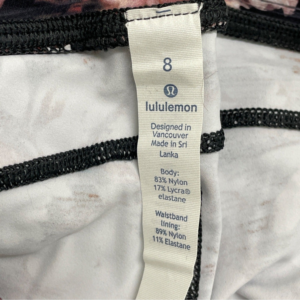 Lululemon Womens Floral Print High-Rise Crop Leggings Size 8