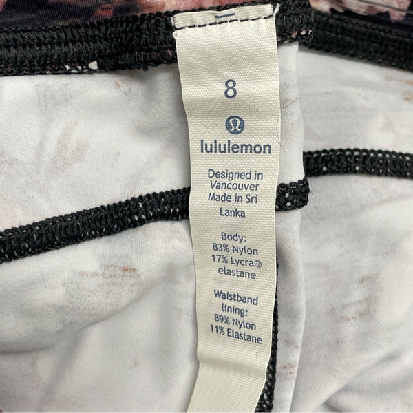 Lululemon Womens Floral Print High-Rise Crop Leggings Size 8