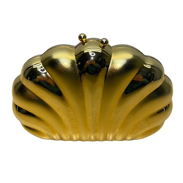 Carla Marchi Women’s Gold Metal Shell & Black Lining Convertible Crossbody Bag