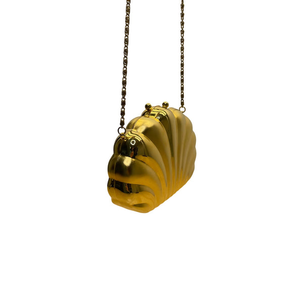 Carla Marchi Women’s Gold Metal Shell & Black Lining Convertible Crossbody Bag