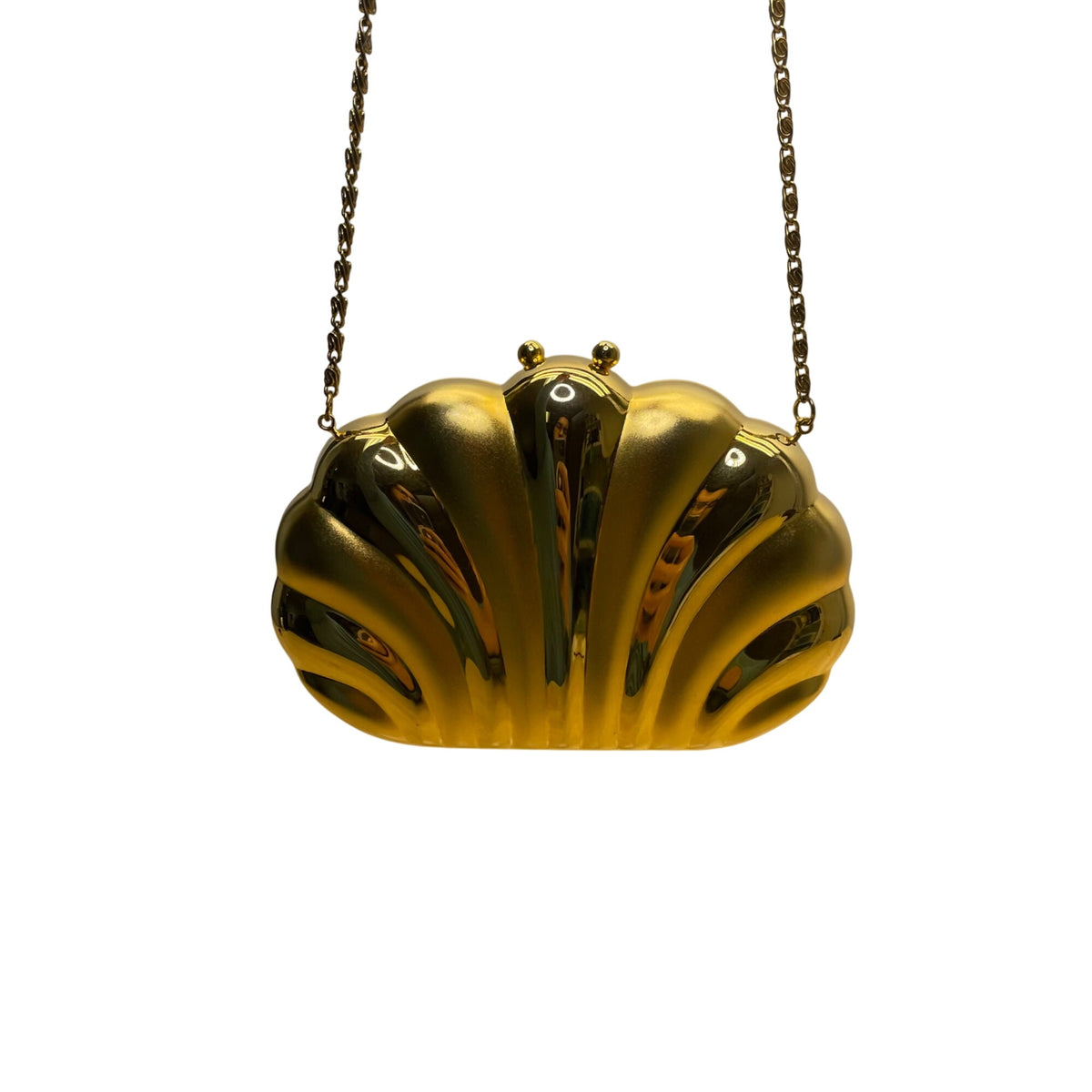 Carla Marchi Women’s Gold Metal Shell & Black Lining Convertible Crossbody Bag