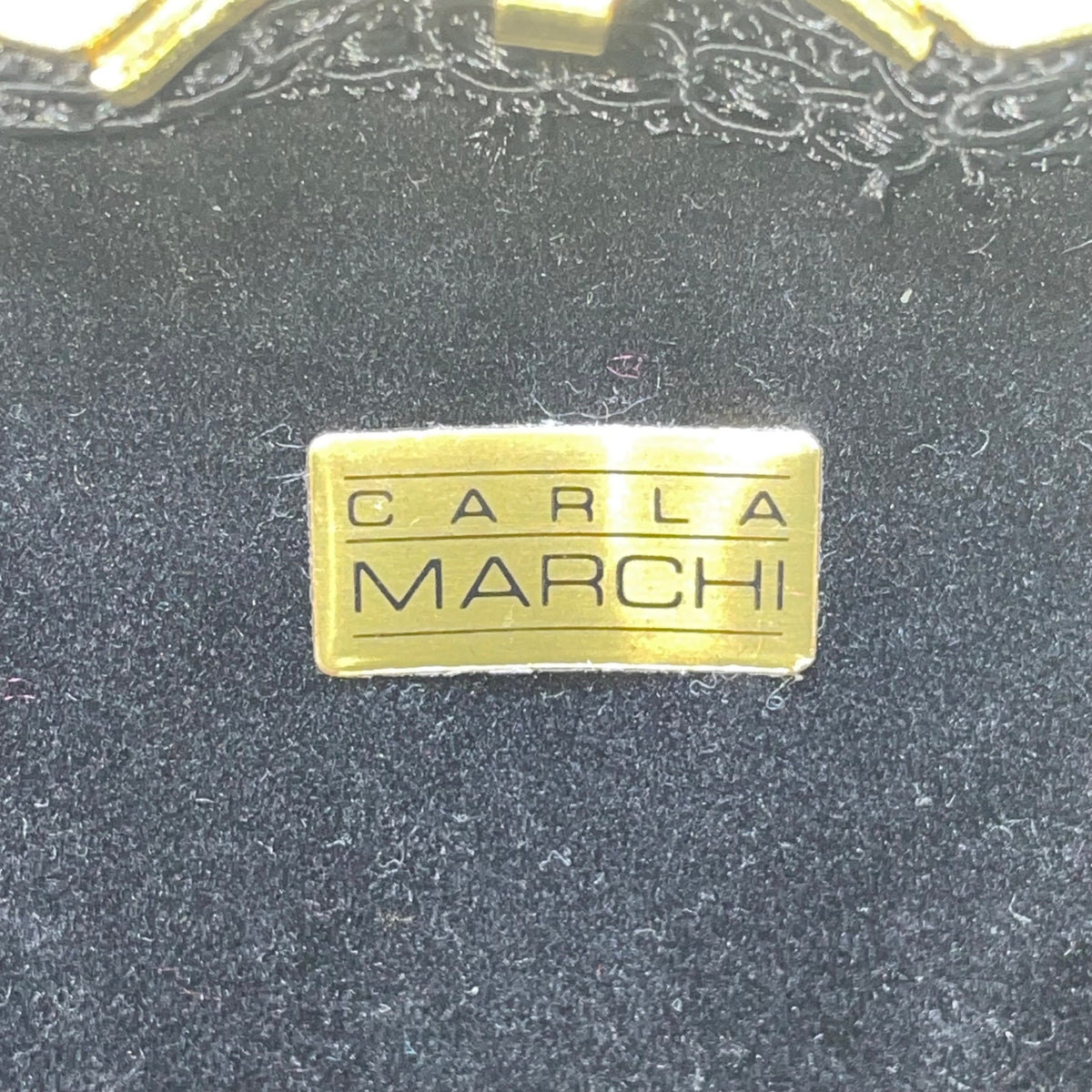 Carla Marchi Women’s Gold Metal Shell & Black Lining Convertible Crossbody Bag