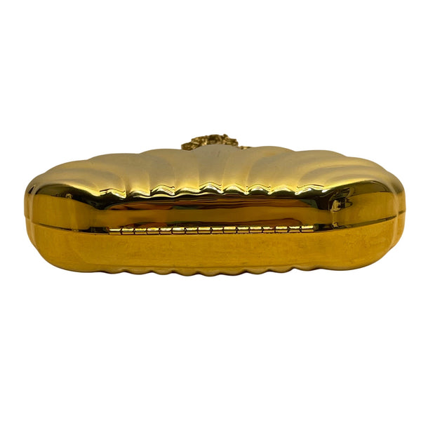 Carla Marchi Women’s Gold Metal Shell & Black Lining Convertible Crossbody Bag