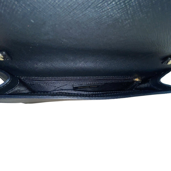 Michael Kors Women’s Black Leather With Gold-Tone Trim Saffiano Shoulder Bag