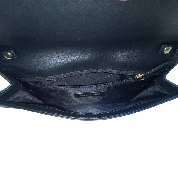 Michael Kors Women’s Black Leather With Gold-Tone Trim Saffiano Shoulder Bag