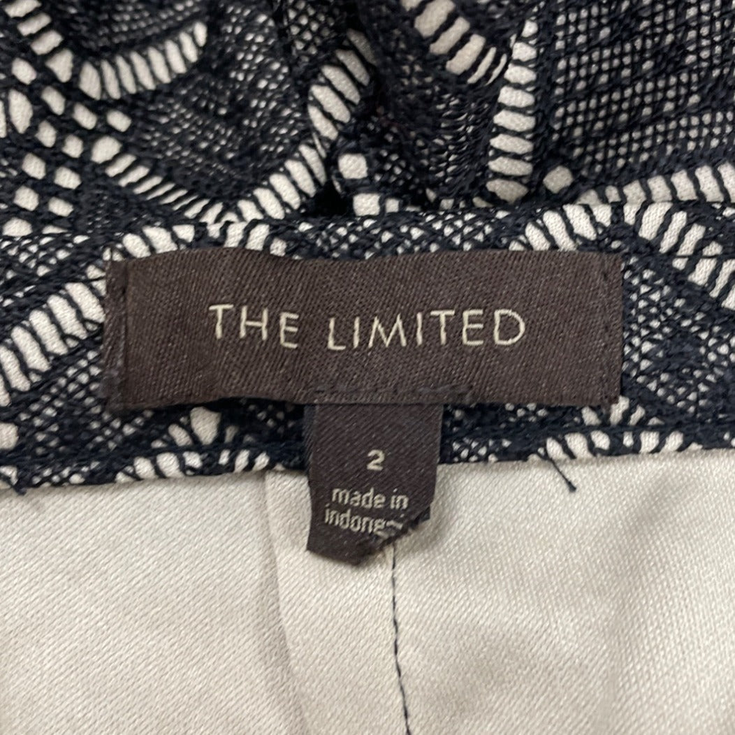 The Limited Womens Black & Nude Geometric Lace Pattern Pencil Skirt Size 2