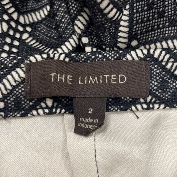 The Limited Womens Black & Nude Geometric Lace Pattern Pencil Skirt Size 2