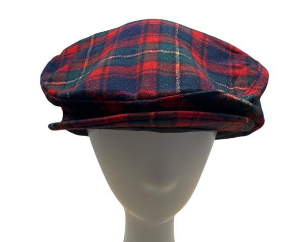 Pendleton Plaid Flat Cap Medium Virgin Wool Red & Green