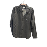 Express Mens Black & White Patterned Extra Slim Fit Shirt Size L
