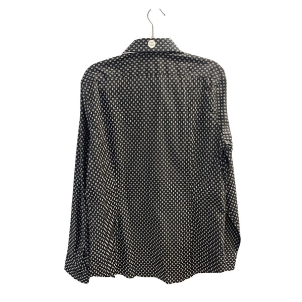 Express Mens Black & White Patterned Extra Slim Fit Shirt Size L