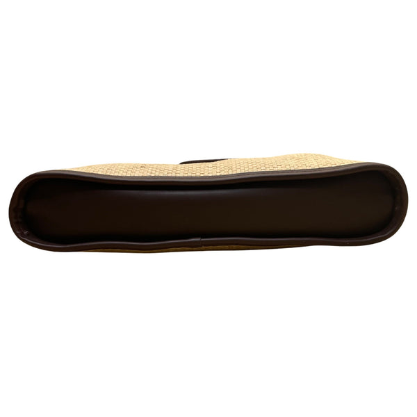 Liz Claiborne Women’s Natural Brown Woven With Snap Closure Shoulder Bag