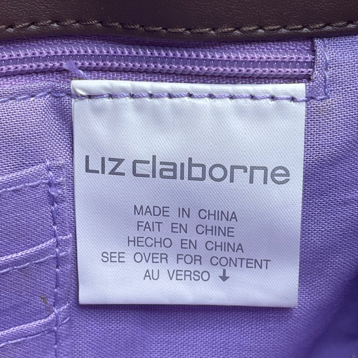 Liz Claiborne Women’s Natural Brown Woven With Snap Closure Shoulder Bag