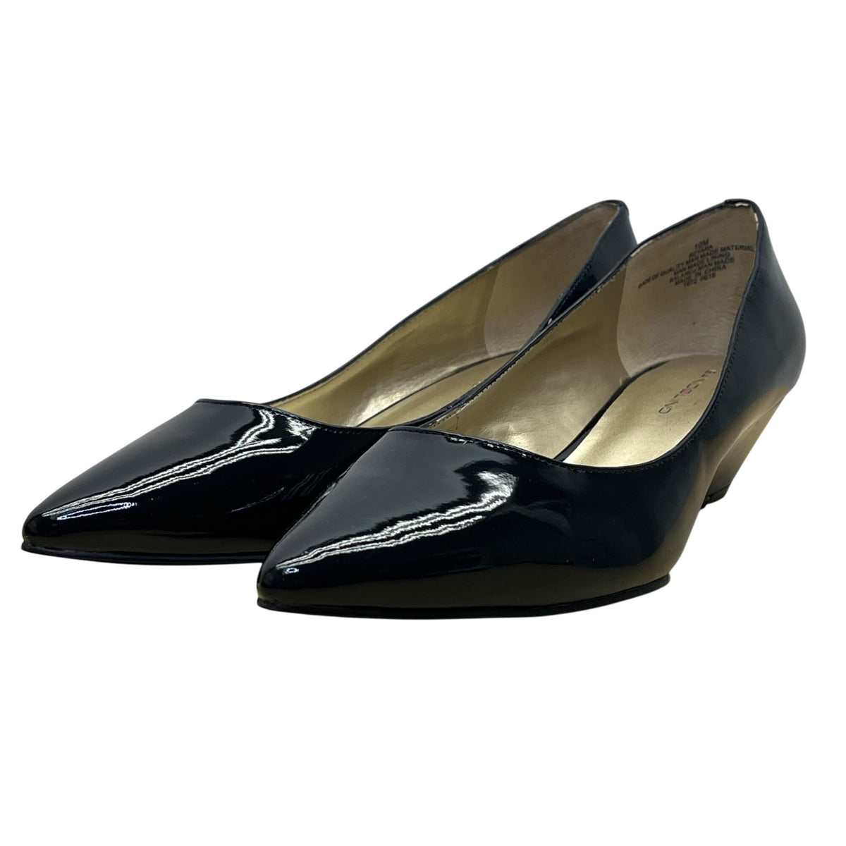 Bandolino Women’s Black Faux Patent Leather Yara Wedge Pumps Size 10M