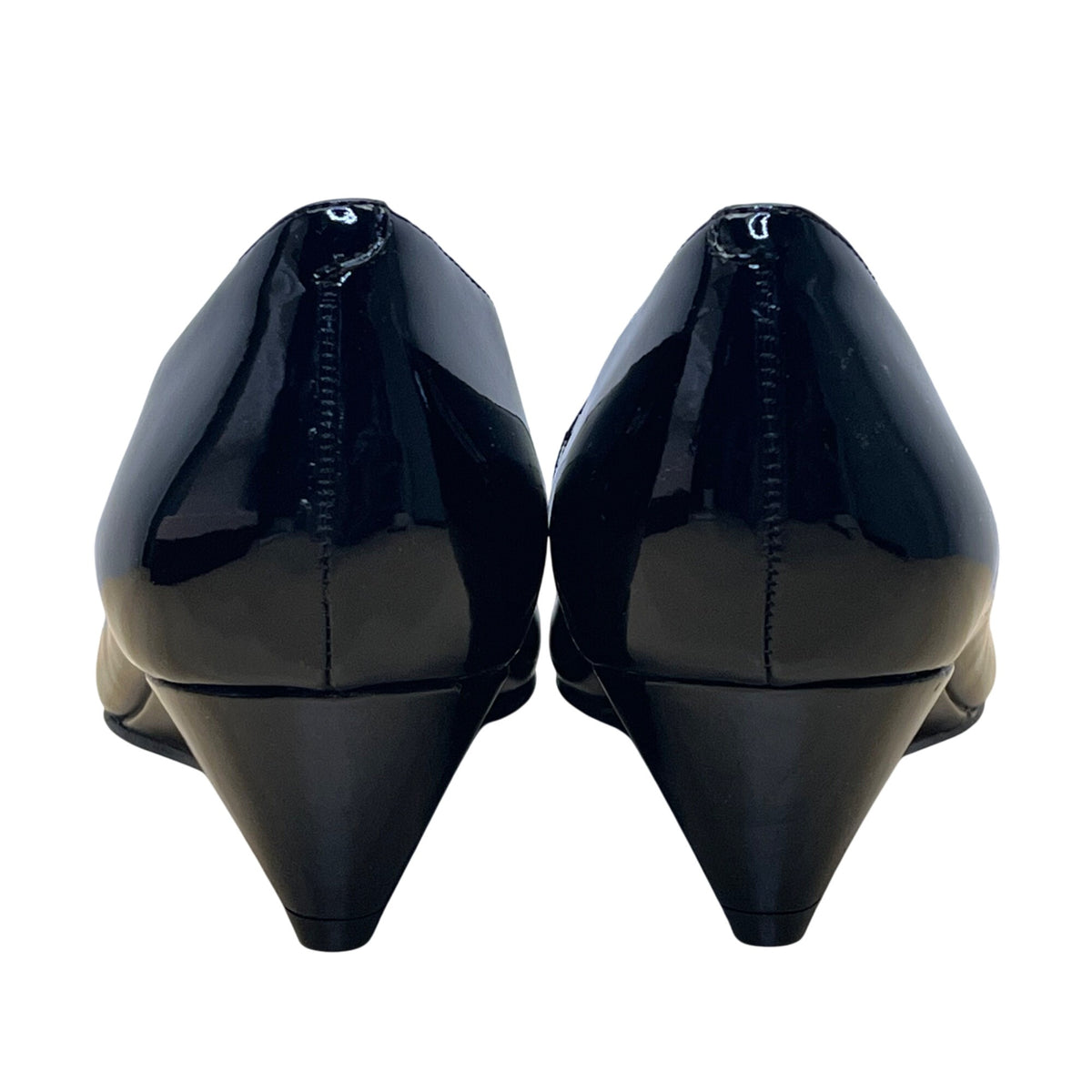 Bandolino Women’s Black Faux Patent Leather Yara Wedge Pumps Size 10M
