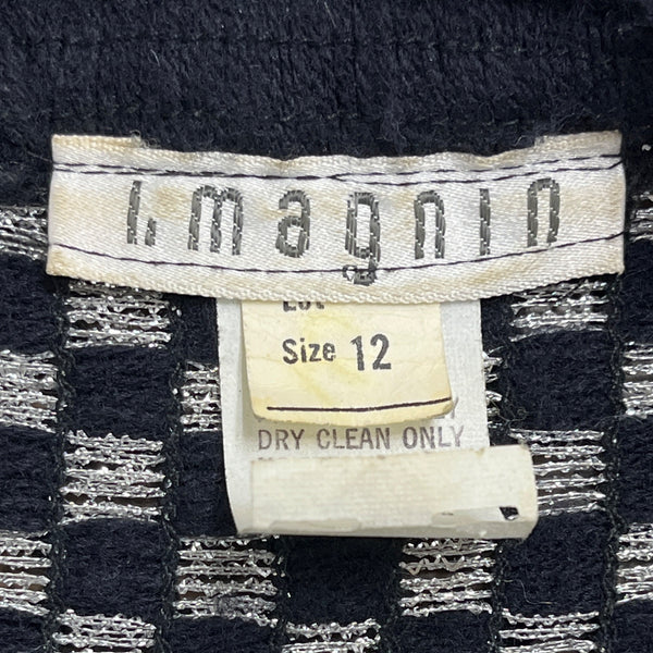 Vintage I. Magnin Women's Black Sequin Acrylic Blazer Shimmer Sparkle Size 12