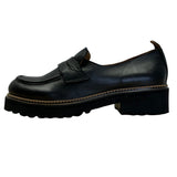 Bueno Women’s Black & Brown Leather Lug Sole Loafers Size 8.5