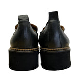 Bueno Women’s Black & Brown Leather Lug Sole Loafers Size 8.5