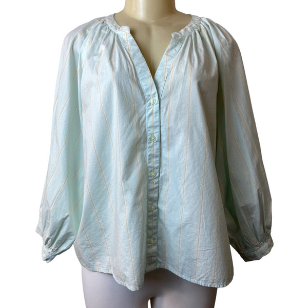 Levis Women's Light Blue Striped Blouse Sz XL - NWT