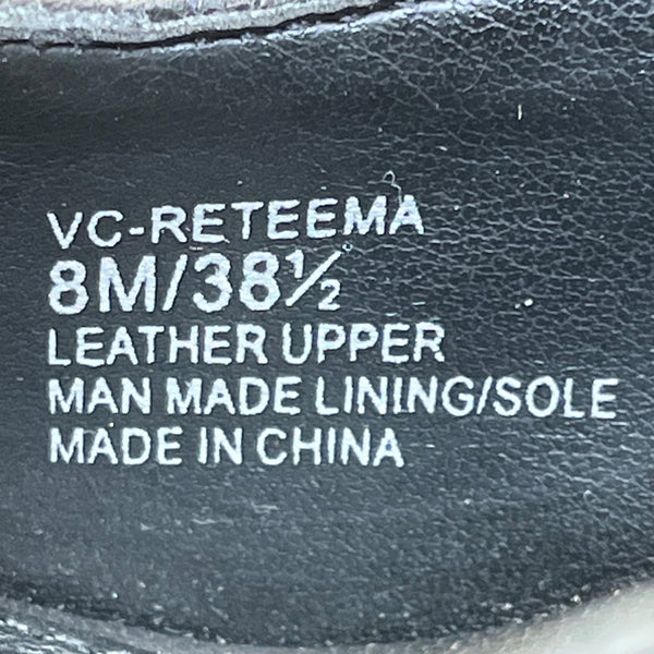 Vince Camuto Women’s Black Leather Ankle Strap Peep Toe Reteema Heels Size 8M