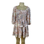 Entro Womens Pink Floral Smocked Tiered Mini Dress Size S
